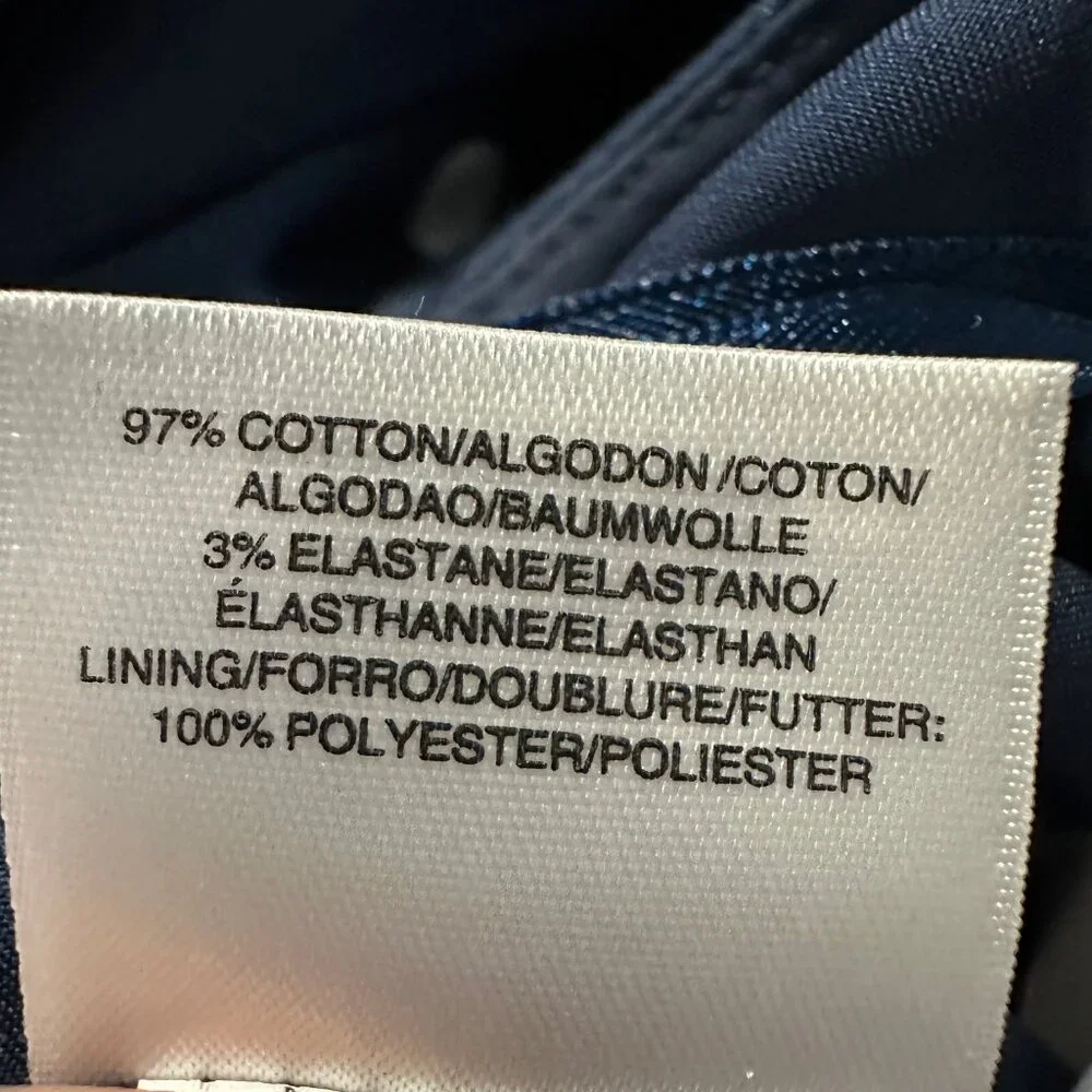 Anne Klein Navy Blue Polka Dot Faux Wrap Dress - Size 6 - Picture 9 of 9